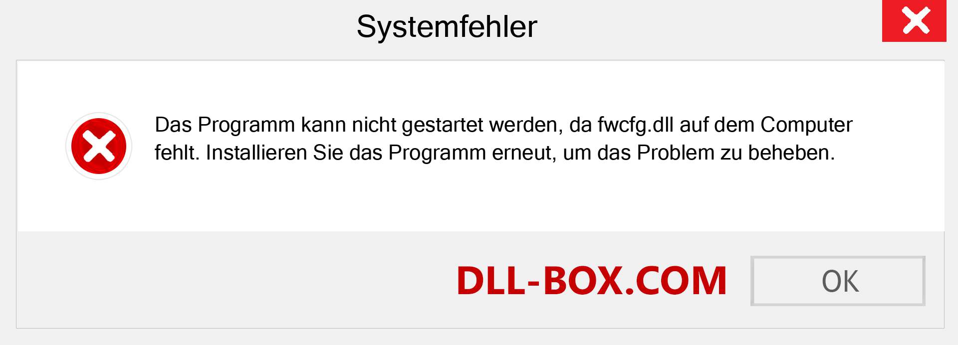 fwcfg.dll-Datei fehlt?. Download für Windows 7, 8, 10 - Fix fwcfg dll Missing Error unter Windows, Fotos, Bildern